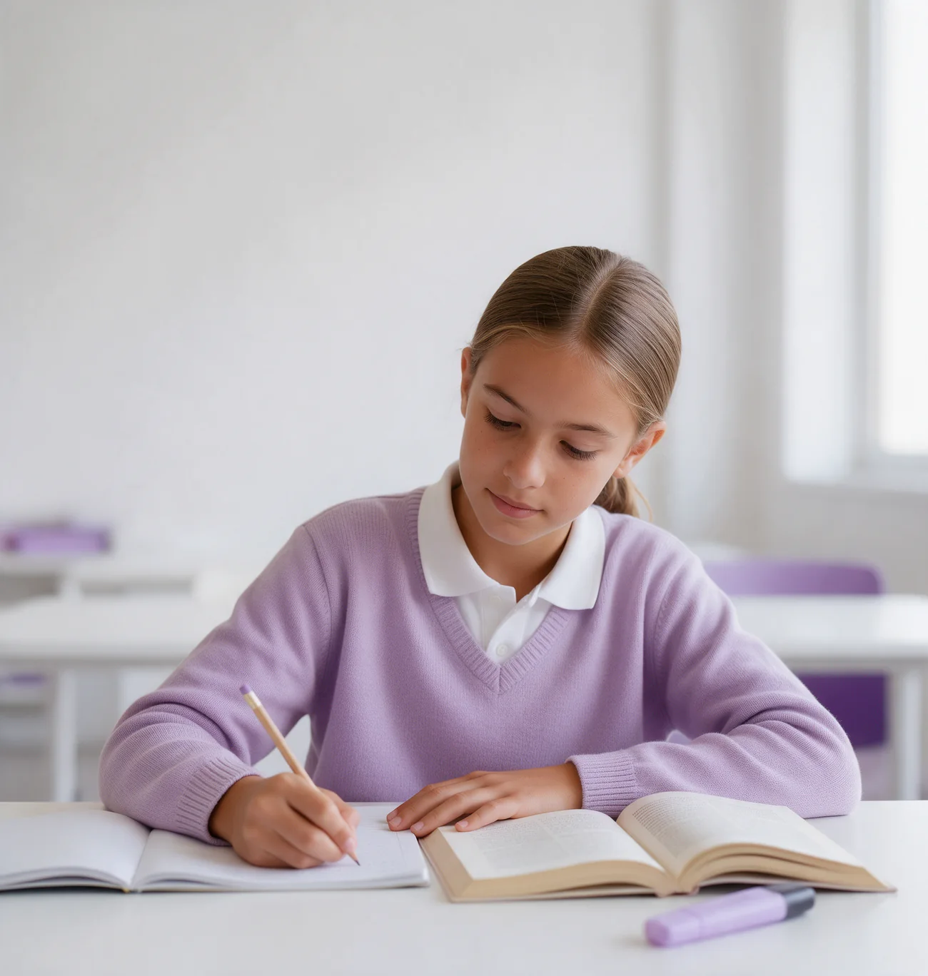 Alumna preparándose para el ingreso al Colegio Nacional de Monserrat