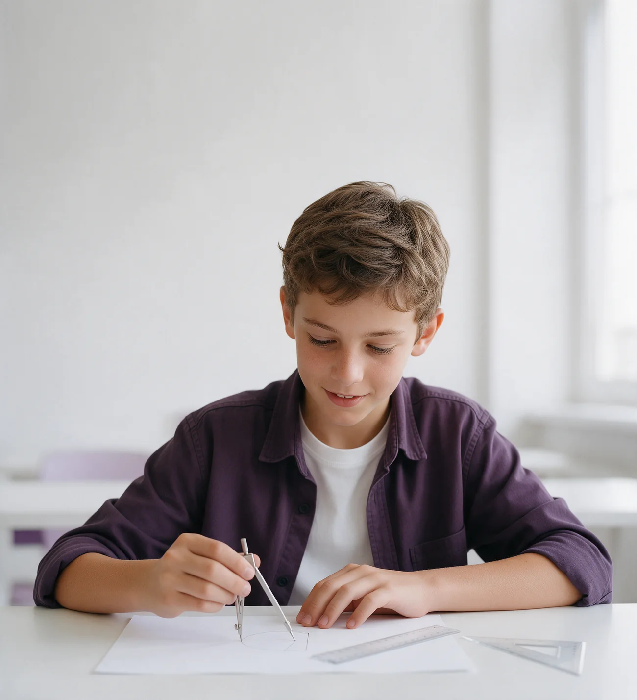 Alumno preparándose para el ingreso al Instituto Renault